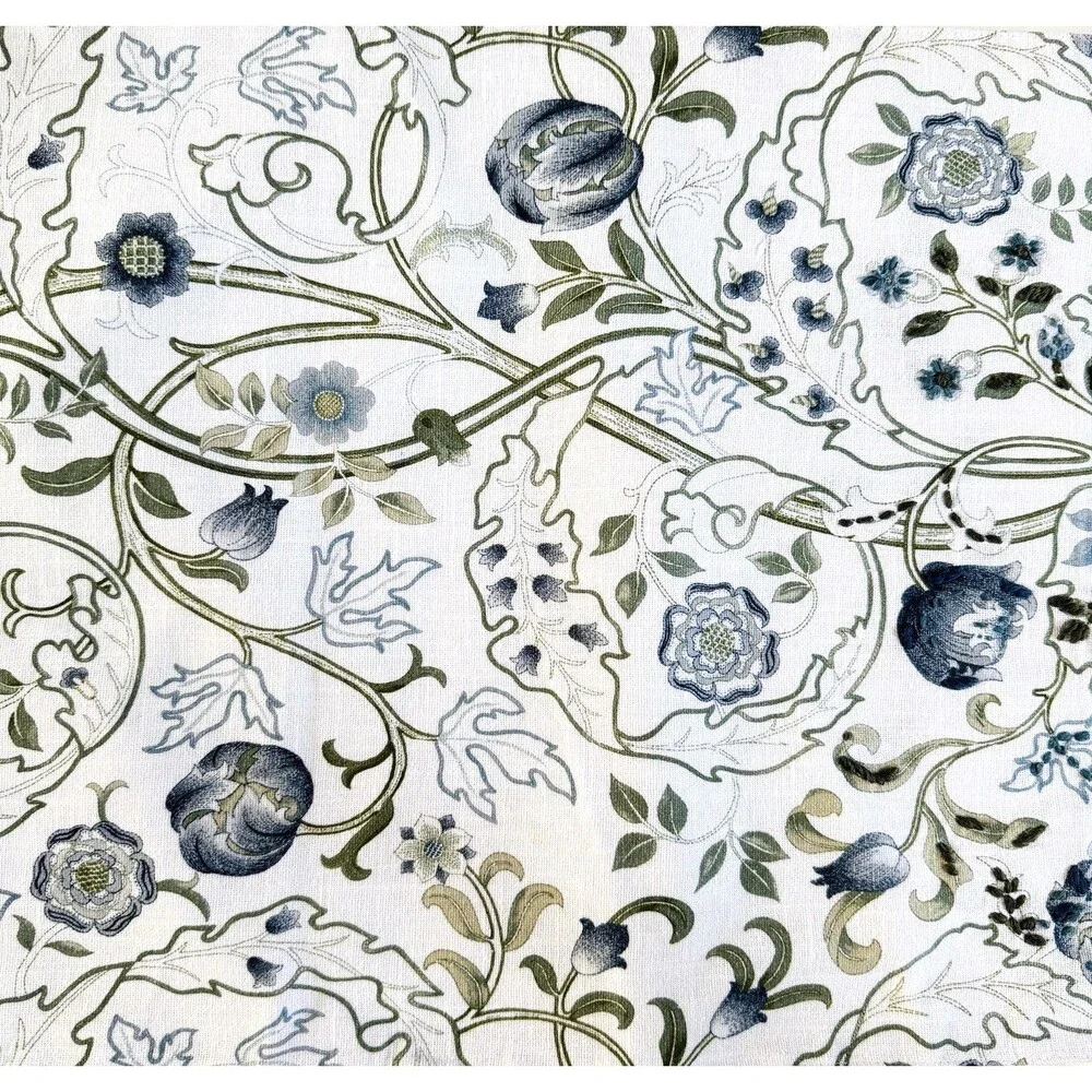 William Morris & Co Mary Isobel Table Runner 108”x 18” Embroidered Floral White